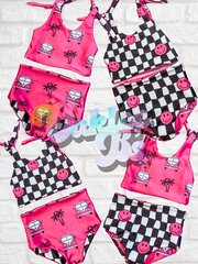 2 Piece Reversible Swim - Pink/Black (SIZE UP)