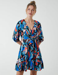 Tie Front 3/4 Sleeve Dress