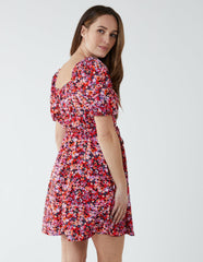 Milkmaid Square Neck Puff Sleeve Mini Dress