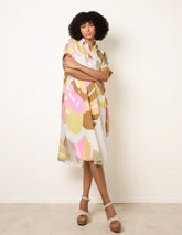 Vibrant Oversized Shirt Midi Dress