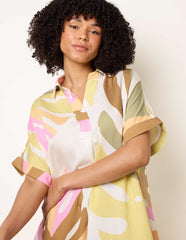 Vibrant Oversized Shirt Midi Dress