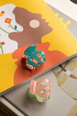Anita Two-Side Hair Clip Green/Pink