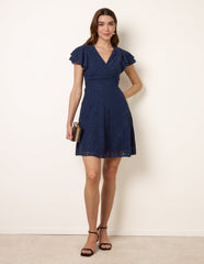 Lace Angel Sleeve Mini Dress