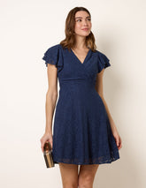 Lace Angel Sleeve Mini Dress