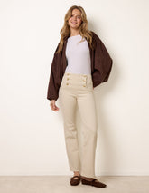 Triple Button Front Jeans