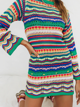 Smaibulun | Zig Zag Crochet Knit Dress - Green