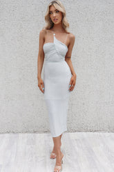 Zaria Midi Dress - Silver Shimmer