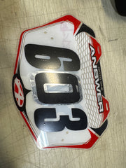 Answer moto one number plate