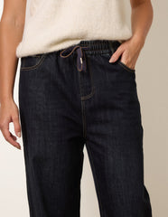 Elasticated Waist Jeans With Tie