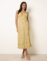 Midi Milkmaid Floral Dress