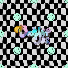 Checkered Mint Smilies Made to Order Single Items (Made in rib unless you select a swim item)