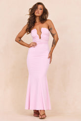 Flirty Whispers Slinky Jersey Maxi Dress - Blush