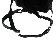 Close-up of the Premier Body Armor Fortis Ballistic Helmet Chin Strap Extender - Gas Mask Compatible, featuring plastic buckle fasteners on both ends, displayed against a white background.