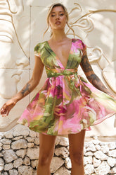 Marbella Mini Dress - Purple Multi