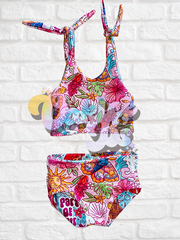 Mermaid/Butterflies 2 Piece Reversible Swim (SIZE UP)