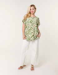 Animal Printed Diamante Detailed Top
