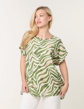 Animal Printed Diamante Detailed Top