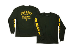 Odyssey Gym Long Sleeve Forest Green with Goldenrod Ink