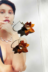 Orchid Glow Earrings - Brown