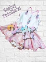 Pink Surf/Shells Swim Brielle (SIZE UP)