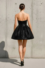 Sequin Mini Dress in Black