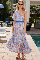 Paradise Bound Blue Floral Maxi Dress