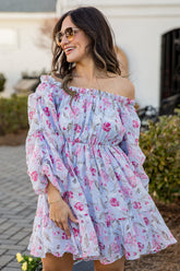 Sweetest Occasion Blue Floral Mini Dress