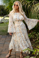 Best Dressed Blue Floral Pleated Maxi Dress