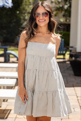FINAL SALE - Easy Living Stripe Tiered Mini Dress