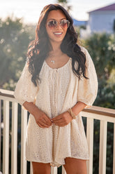 Delicate Charm Eyelet Romper