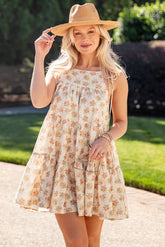 Summer Invitation Floral Ivory Mini Dress