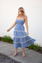 Heaven Sent Periwinkle Tiered Maxi Dress