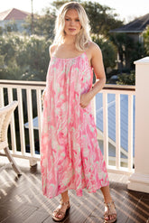 Pink Mirage Abstract Print Maxi Dress