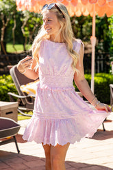 Effortless Icon Pink Eyelet Mini Dress