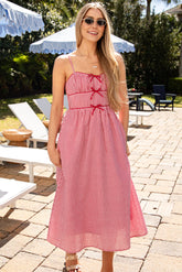 Southern Belle Red Gingham Maxi Dress