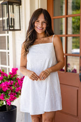 Summer Glow White Eyelet Mini Dress