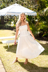 Back In Capri Strapless Maxi Dress