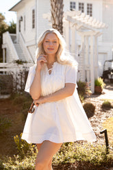 FINAL SALE - Cotton Cloud White Tunic Mini Dress