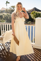Sunlit Daisy Yellow Midi Dress