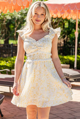 Radiantly You Yellow Floral Mini Dress
