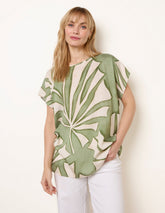 Large Floral Round Neck Top