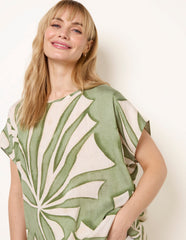 Large Floral Round Neck Top