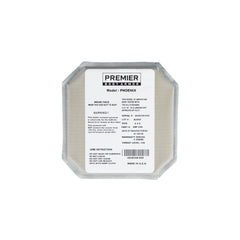 A rectangular white 6x6 Cummerbund Armor Set by Premier Body Armor, featuring Level IIIA protection and NIJ compliance, displays instructions, warnings, and specs in black text on a central white label.