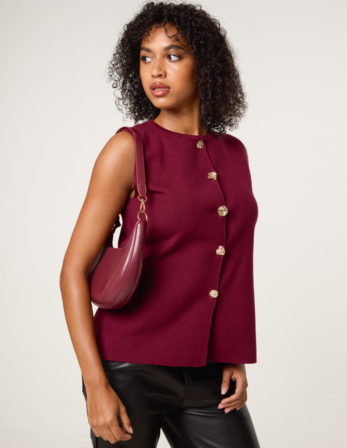 Button Front Tailored Vest