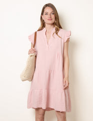 Cheesecloth Frill Sleeve Tunic