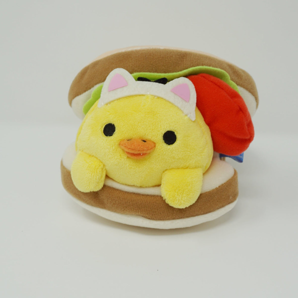 2015 Cat Kiiroitori in Sandwich Plush  - Lawson Limited Lazy Cat Neko Theme Rilakkuma - San-X
