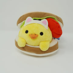 2015 Cat Kiiroitori in Sandwich Plush  - Lawson Limited Lazy Cat Neko Theme Rilakkuma - San-X