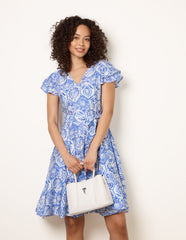 V Neck Godet Dress
