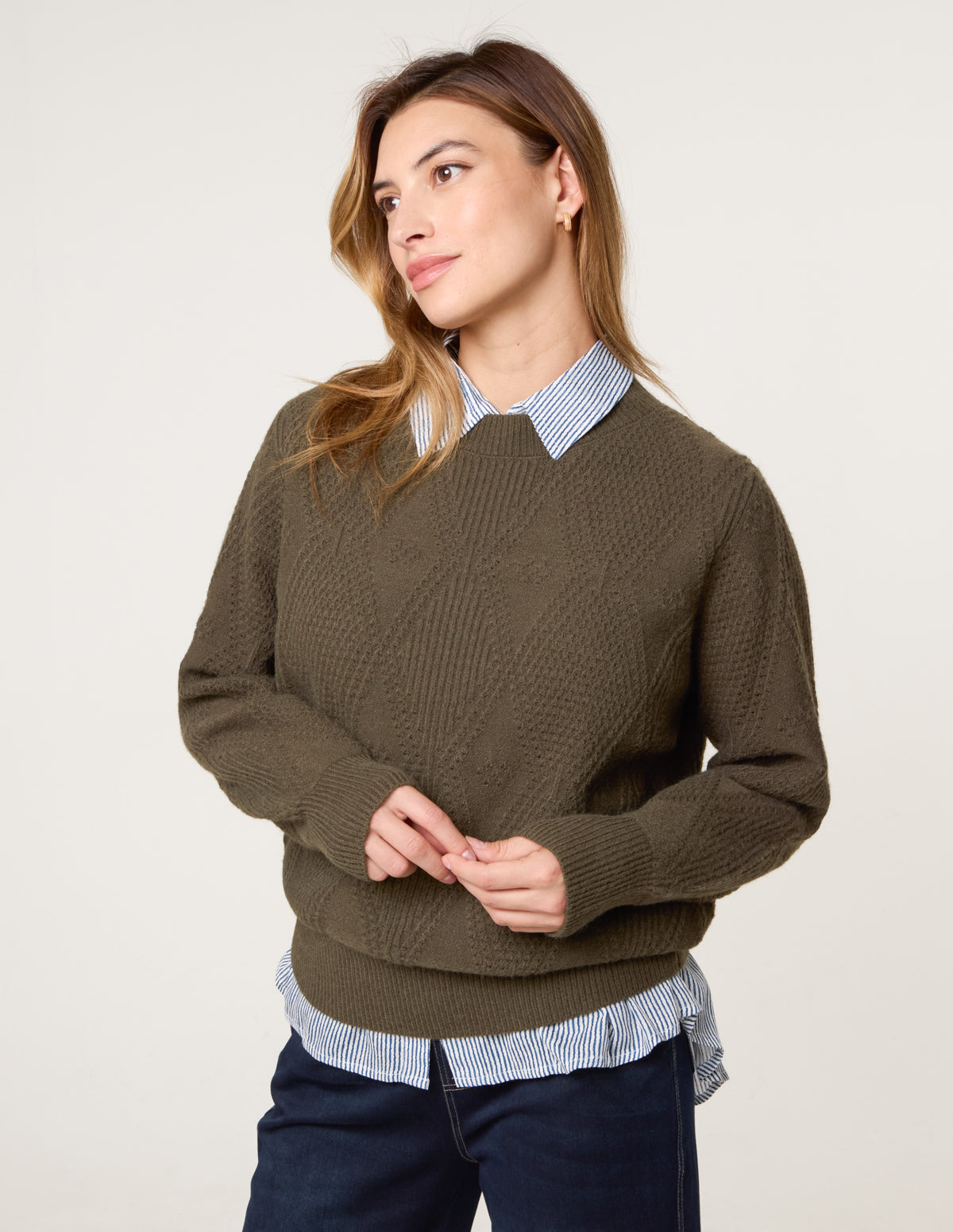 Argyle Texture Knit Jumper