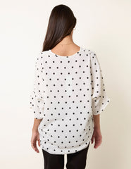 Polka Dot Knot Front Top